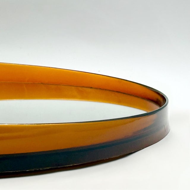 French Space Age Wall Mirror in Translucent Amber Plastic, 1970s For Sale - Image 6 of 18