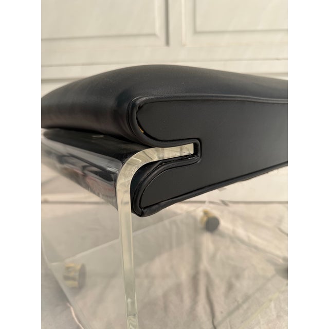 Hill Manufacturing Co. 1975 Lucite Sculptural Modern Rolling Bench/Ottoman by Hill Manufacturing For Sale - Image 4 of 11