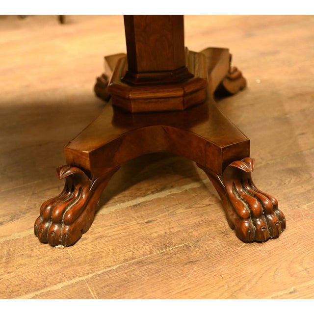 Regency Walnut Dining Table Extending Pedestal For Sale - Image 4 of 13