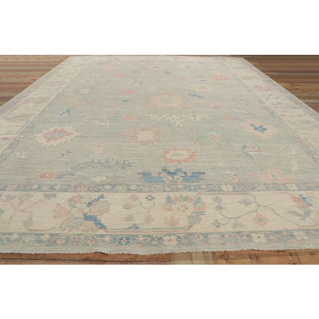 Oushak Style Area Rug, 10'01 X 13'09 For Sale In Dallas - Image 6 of 10