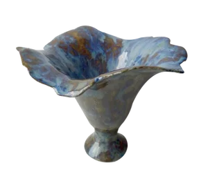 Blue Flower Vase in Stone Mass, 2010s