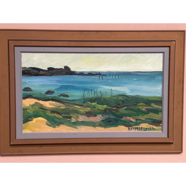 Kersti Flyckt, Coastal Landscape, 1950s, Oil on Canvas, Framed For Sale - Image 9 of 18