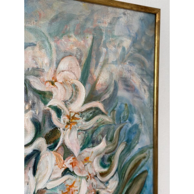 Torsten Hult, White Lilies, 1960s, Oil on Canvas, Framed For Sale - Image 6 of 18