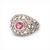 Early 20th Century Antique Art Deco Platinum Ring - Pink Tourmaline & Diamonds - Circa 1920, Size 5 For Sale - Image 5 of 6