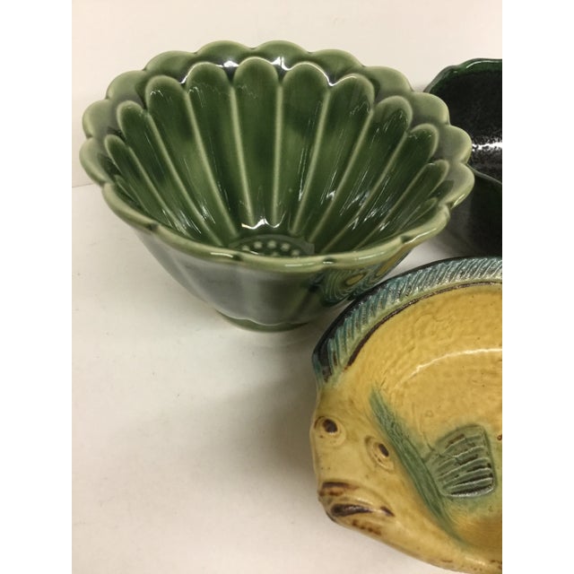 Vintage Magnolia Green Japanese Bowls - Set of 3 For Sale - Image 5 of 11