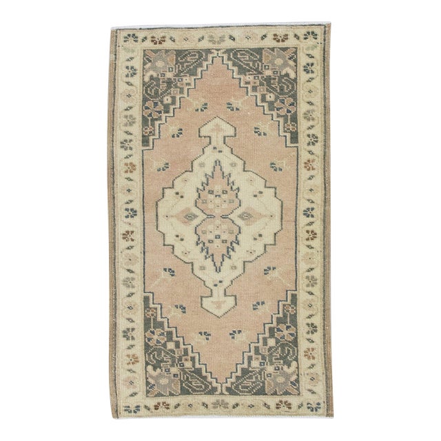 Oriental Hand Knotted Rug Turkish Mini Rug 1'7" x 3' For Sale