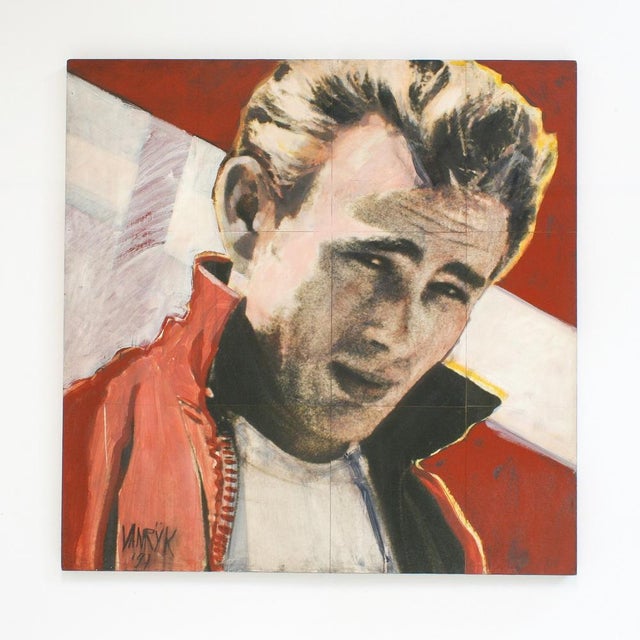 Georges-Charles Vanrijk, James Dean, Print & Mixed Media Panel Painting, 1997 For Sale - Image 11 of 11