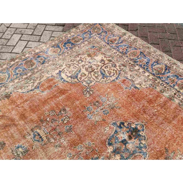 Textile Oversized Vintage Distressed Oushak - 102" X 155" For Sale - Image 7 of 11