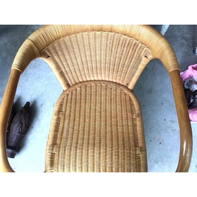 Contemporary 1970s Rattan Lounge Chair For Sale - Image 3 of 9