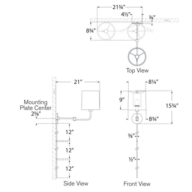Go Lightly Swing Arm Wall Light in Bronze with China White Shade Designer: Barbara Barry Finish: Bronze Height: 15.75"...