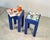 Blue Wooden and Ceramic Side Tables, 1980s, Set of 2 For Sale - Image 8 of 18