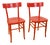 Classic Robust Vintage Red Wooden Chairs, Set of 2 For Sale