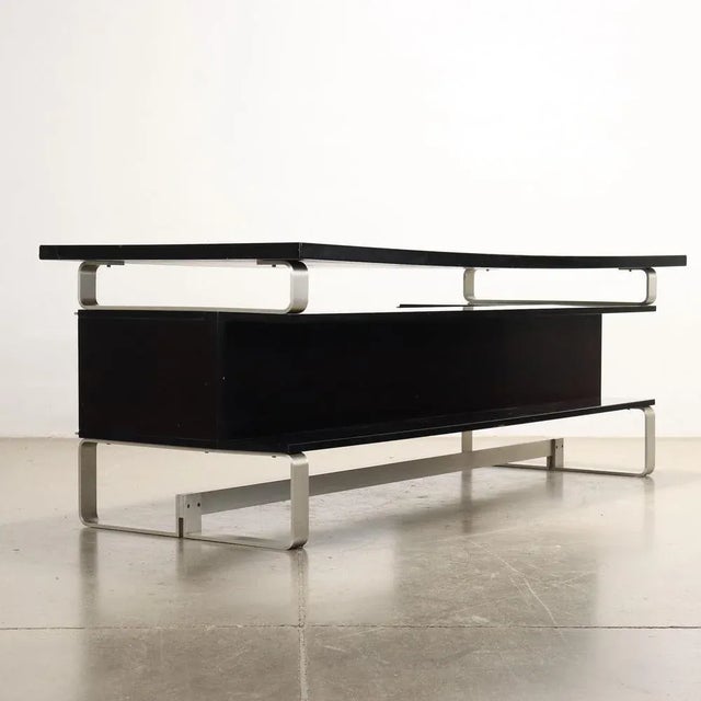 Vintage Writing Desk in Exotic Wood & Aluminium, Italy, 1970s For Sale - Image 9 of 11