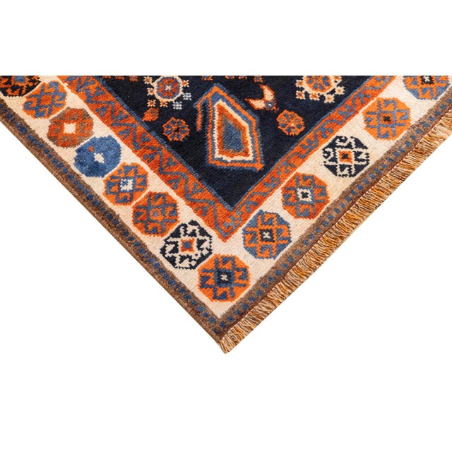 Antique Hand-Knotted Persian Qashqai Rug 4'9" X 8'2" For Sale - Image 12 of 15