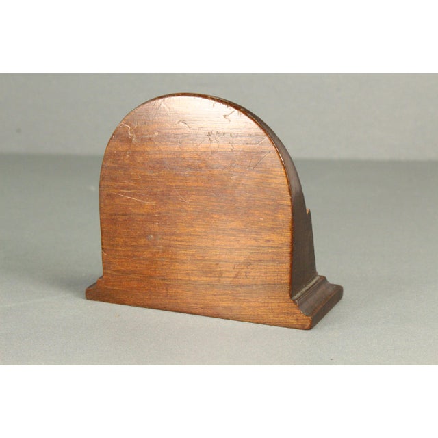 Flame Mahogany Desk Clock Pocket Watch Base or Miniature Stand 2.75" Diameter For Sale - Image 12 of 17