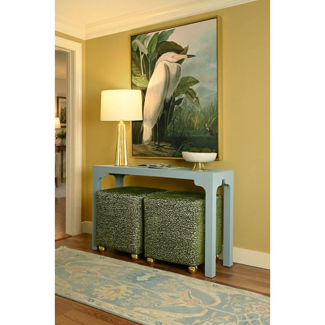 Brand new special order item. Not vintage. Sophisticated Parsons-style console table features clean, architectural lines...