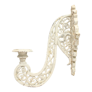 Wall Sconce Candle Holder Cast Iron White