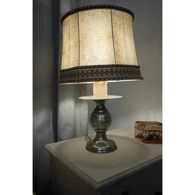 Antique White Brass Table Lamp, France, 1950s For Sale - Image 3 of 6