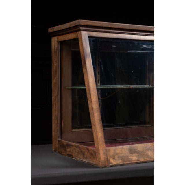 Antique Two-Tier Oak and Glass Display Case For Sale - Image 9 of 15