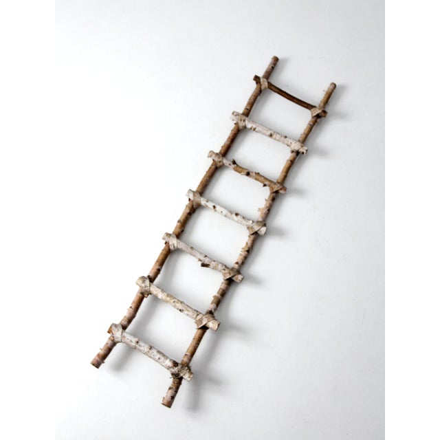 Vintage Rustic Birch Ladder For Sale - Image 4 of 12
