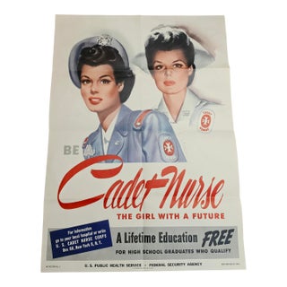 Original Wwii War Bond Poster- Us Cadet Nurse Recruiting Poster - Girl With a Future - Whitcomb For Sale