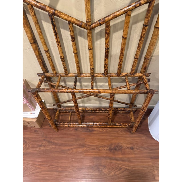 Traditional Vintage English Bamboo Hall Stand For Sale - Image 3 of 6