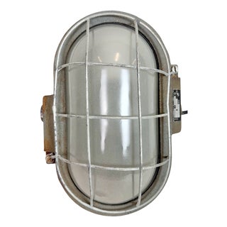 Industrial Grey Cast Iron Wall Light from Elektrosvit, 1960s For Sale