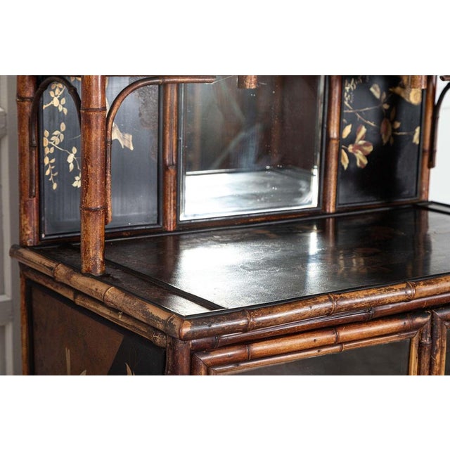 19th Century English Bamboo & Lacquered Chinoiserie Cabinet, 1870 For Sale - Image 9 of 18