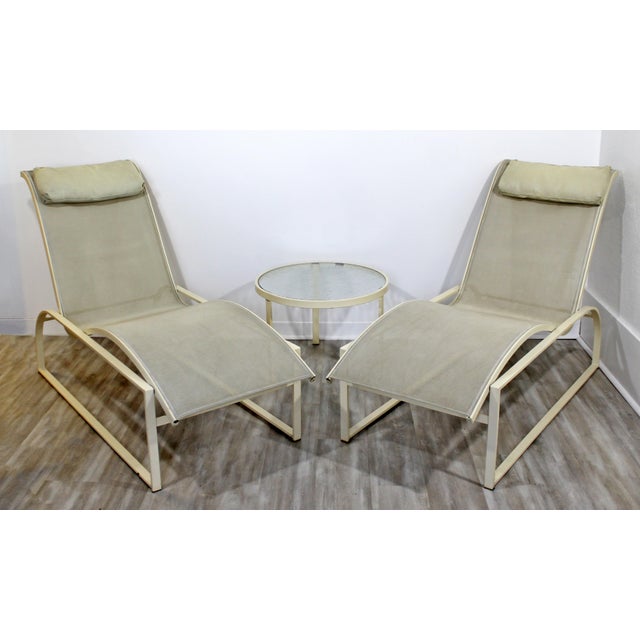 Mid Century Modern Pair Woodard Margarita Patio Chaise Lounge Chairs Table Chairish