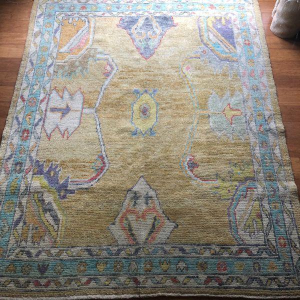 Contemporary Turkish Oushak Rug | 5'8" X 7'3" For Sale In Houston - Image 6 of 6