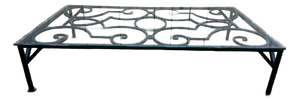 Wrought-Iron Coffee Table with Glass Top