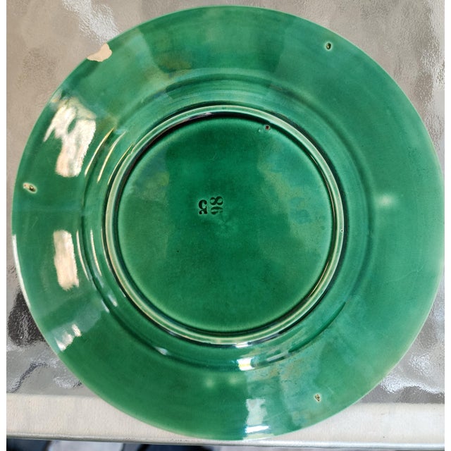 Antique 19th Century Minton Majolica Green Leaf Basketweave Plates - Set of 4 For Sale - Image 13 of 16