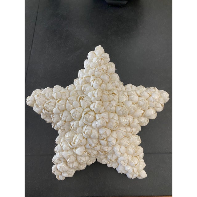 Vintage 1980’s Very Large Seashell Encrusted Star For Sale - Image 9 of 9