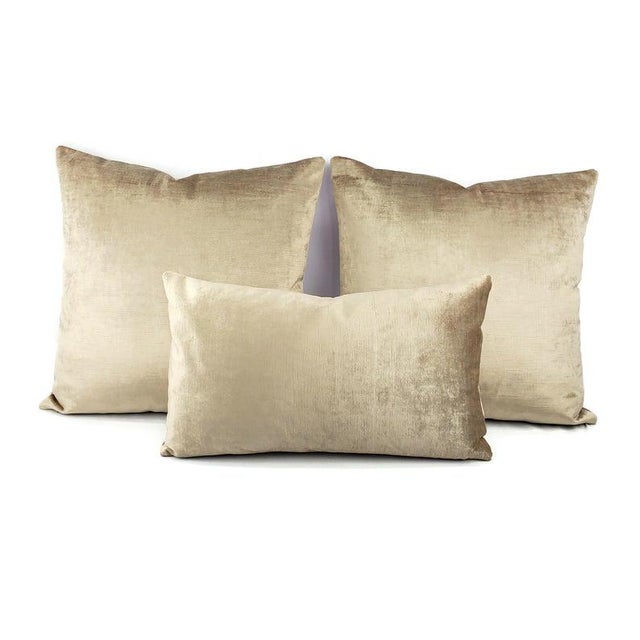 Kravet Flamme Velvet in Greige Pillow Cover For Sale - Image 4 of 8