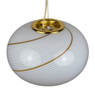 Classic Swirl Murano Pendant Lamp with Vetri Murano, Italy, 1970s For Sale