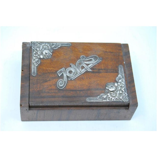 Wooden Jewelry Box with Silver Applications, in Good conditions.
