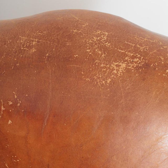 Animal Skin Vintage French Leather Club Chair, 1920s For Sale - Image 7 of 17