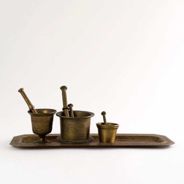 Vintage Miniature Brass Mortar & Pestle Collection For Sale - Image 12 of 12