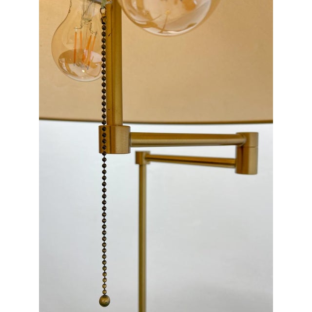 Adjustable Foldable Swing Arm Brass Floor Lamp from Holtkötter, 1970s For Sale - Image 4 of 11