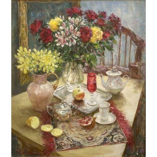 Oil Painting Still Life With a Red Glass Mikhailichenko Sergey Viktorovich For Sale