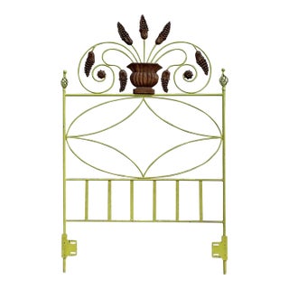 Vintage Boho Scroll Twin Headboard For Sale