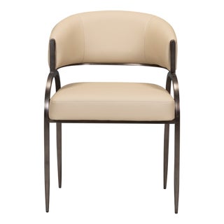 Tatum Taupe Performance Vegan Leather Dining Chair For Sale