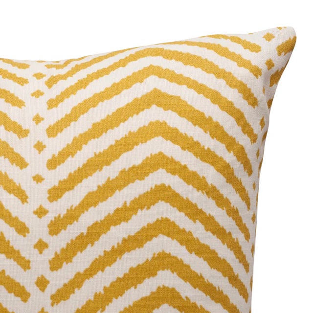 Traditional La Jolla Performance Pillow Cover in Yellow, 20x20 Pillow For Sale - Image 3 of 3