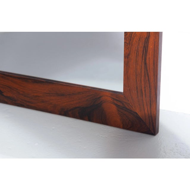 Large Mid-Century Modern Rosewood Mirror, Denmark, 1970s For Sale - Image 4 of 18