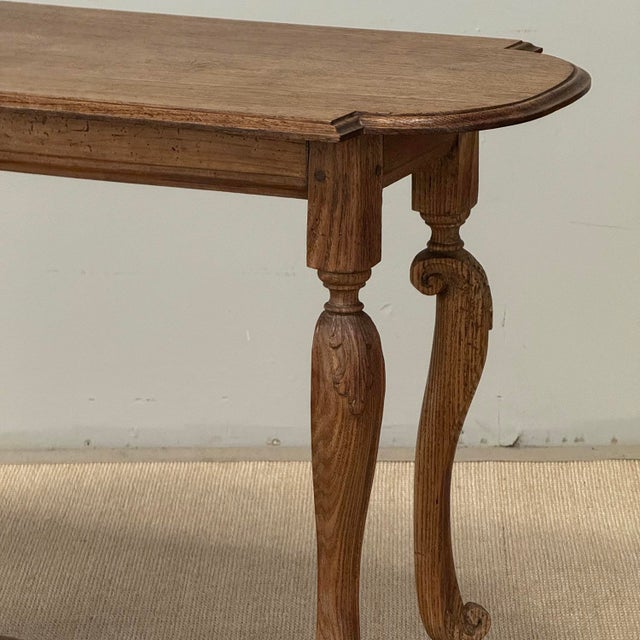 Late 18th Century 18th Century French Hand-Carved Side Table in Stripped Oak For Sale - Image 5 of 18