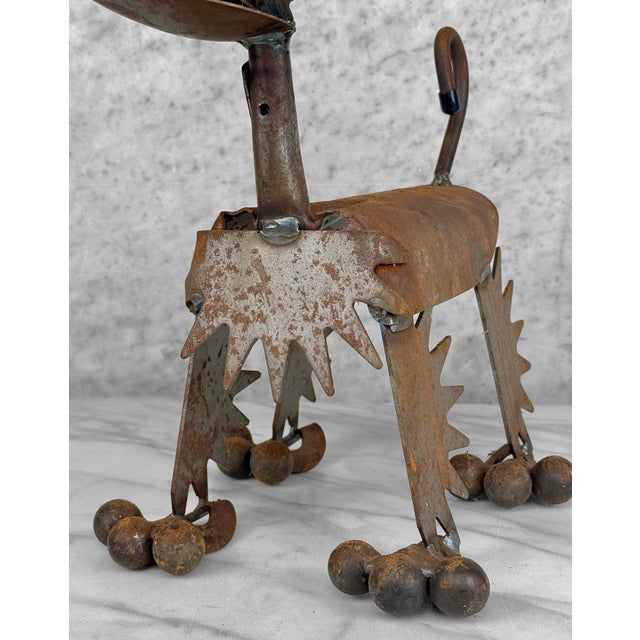 Vintage Steampunk Salvaged Metal Art Dog Sculpture - 13" For Sale - Image 9 of 10