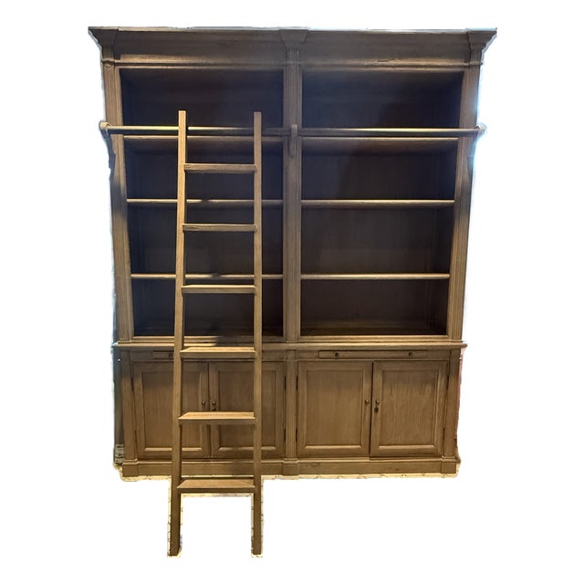 Arhaus Library Bookshelf With Ladder For Sale