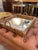 Large rectangular tray made of bamboo, rattan, and mirror; Made in Italy, 1950s. A distinctive rectangular serving tray...