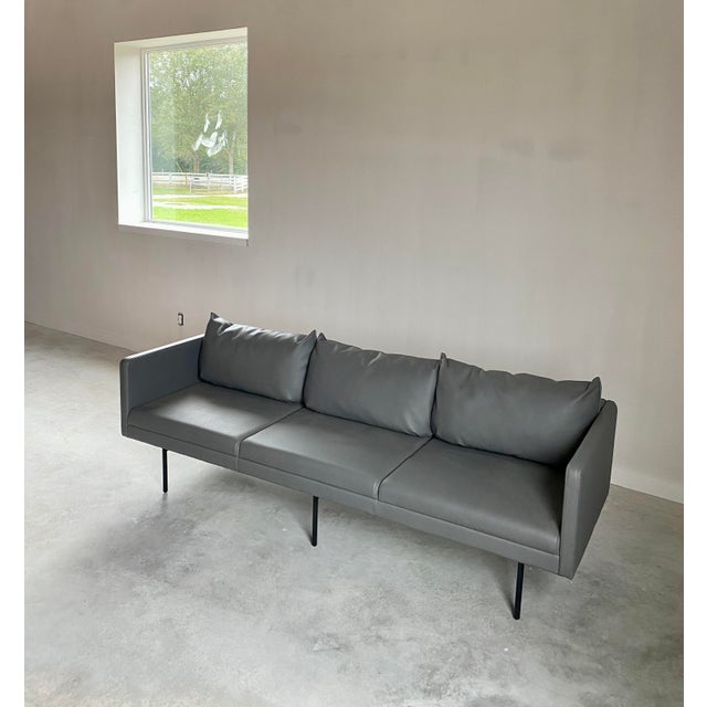 Kimball International “Whittaker” sofa in faux leather, designed by acclaimed designers Pam Light & John Duffy. It has a...