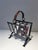 Jacques Adnet Magazine Rack in Steel and Leather. French Work in the Style of Jacques Adnet. For Sale - Image 4 of 12